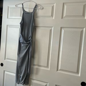 Summer blue and white long sun dress size medium